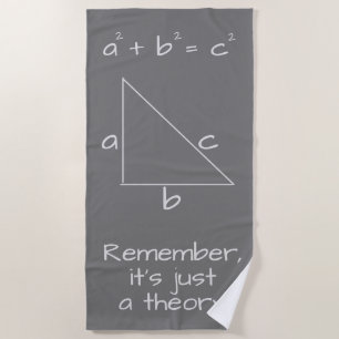 Toalha De Praia Cinza Engraçada de Geek de Álgebra Matemática