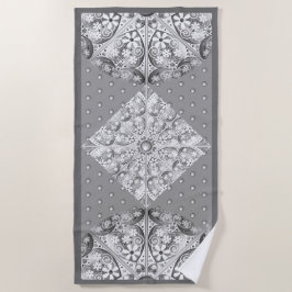 Toalha De Praia Cinzas de rendas cerâmicas