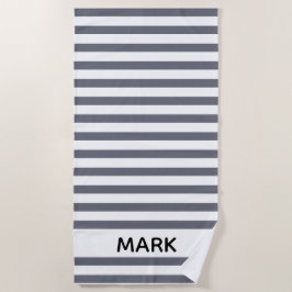 Toalha De Praia Cinzas E Brancos, Frisados Personalizados