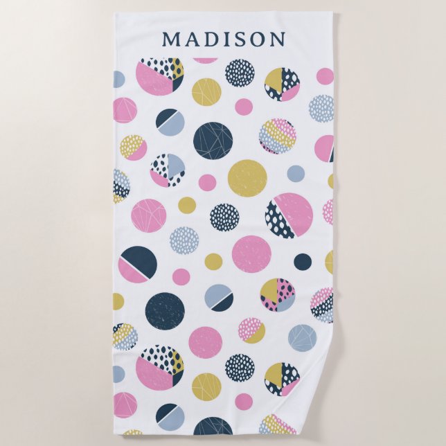 Toalha De Praia Círculos Coloridos (Frente)