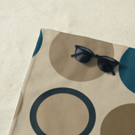 Toalha De Praia Círculos Teais e Toucáveis