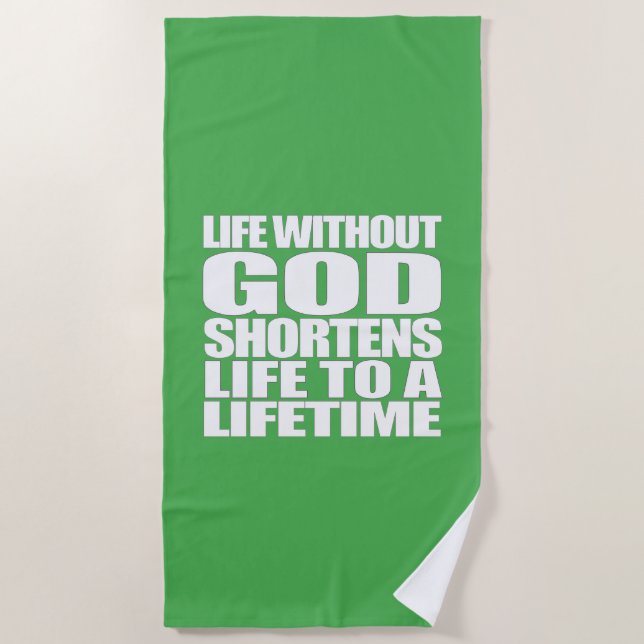 Toalha De Praia Citação cristã e bíblia (Frente)