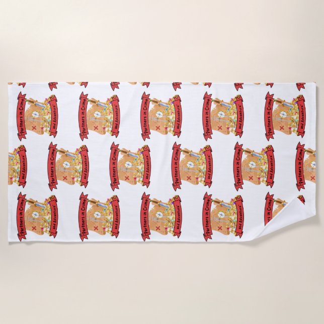 Toalha De Praia citação do mapa pirata (Frente)