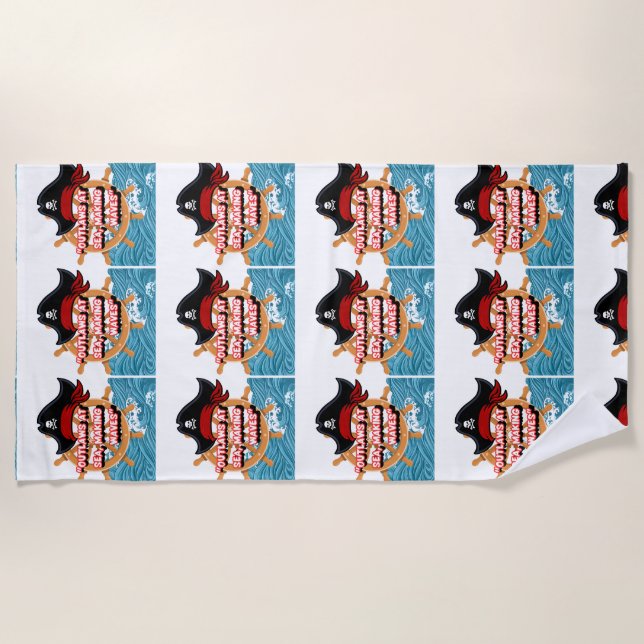 Toalha De Praia citação pirata (Frente)