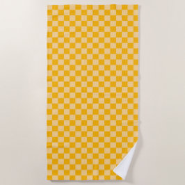 Toalha De Praia Citrus cream checkered board pattern