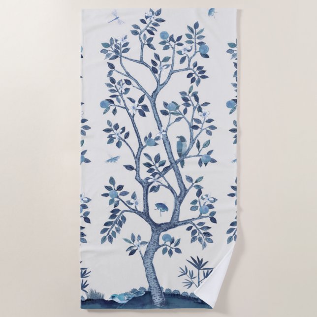 Toalha De Praia Citrus Tree Chinoiserie Beach Towel (Frente)