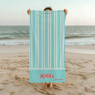 Toalha De Praia City Chic Aqua Striped Bridesmaids