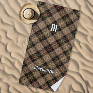 Toalha De Praia Clan MacKenzie caçando Brown Tartan Beach Towel