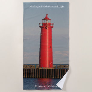 Toalha de praia clara sul de Muskegon Pierhead