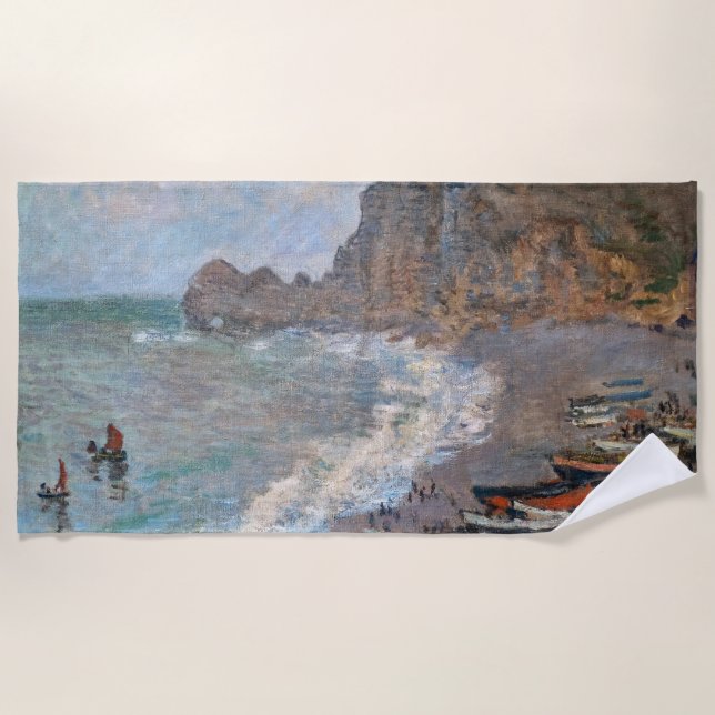 Toalha De Praia Claude Monet - A praia em Etretat (Frente)
