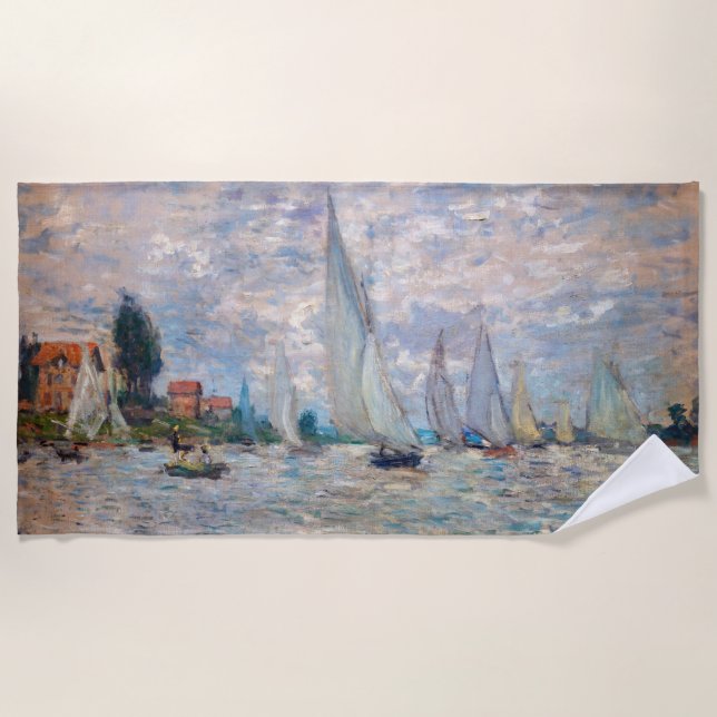 Toalha De Praia Claude Monet - Boats Regatta na Argentina (Frente)