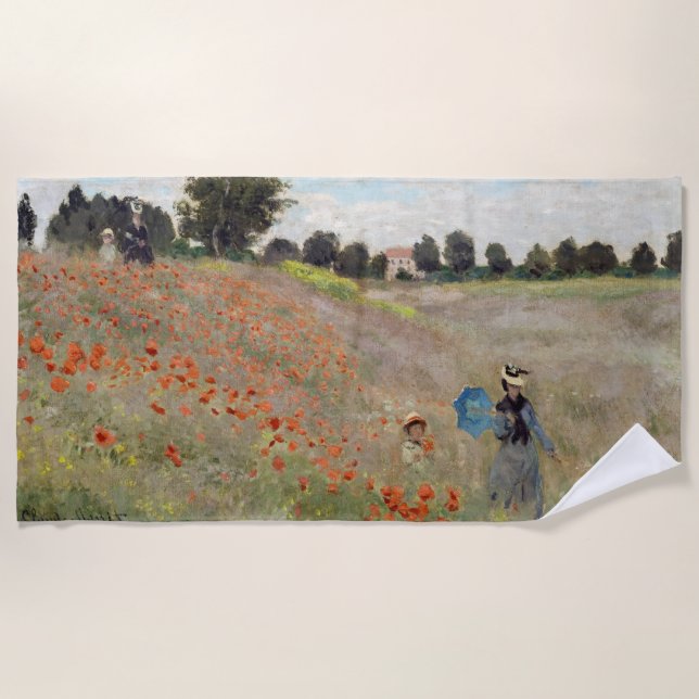 Toalha De Praia Claude Monet - Poppy Field (Frente)