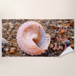 Toalha De Praia CLIENTE Shell Rosa na Foto de Praia