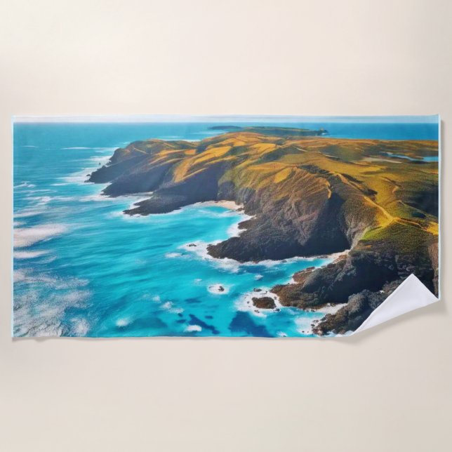 Toalha De Praia Clipes Oceânicos: Curta Selvagem (Frente)