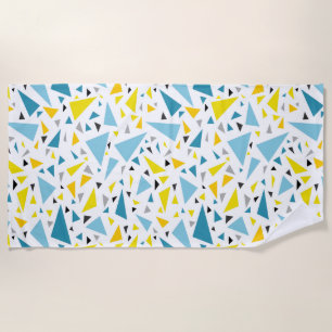 Toalha De Praia Clique no design favorito Triângulo amarelo e azul