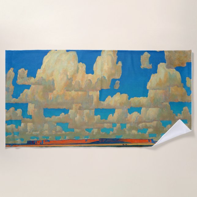 Toalha De Praia Cloud World por Maynard Dixon (Frente)