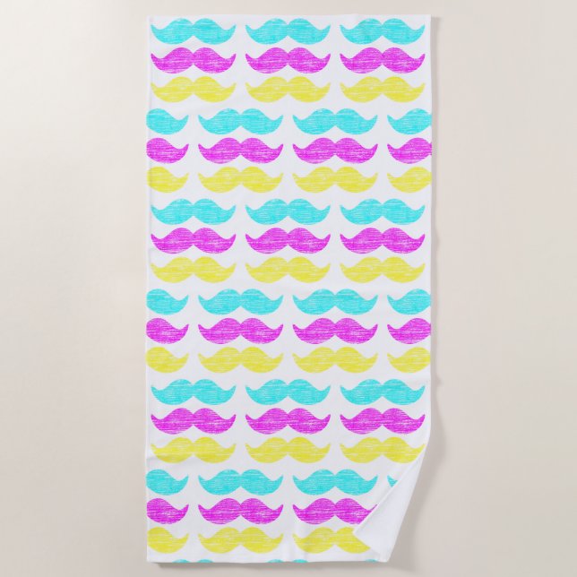 Toalha De Praia CMY Mustaches (Frente)