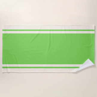 Toalha De Praia Coastal Stripe Beach Towel - Lime & Cream