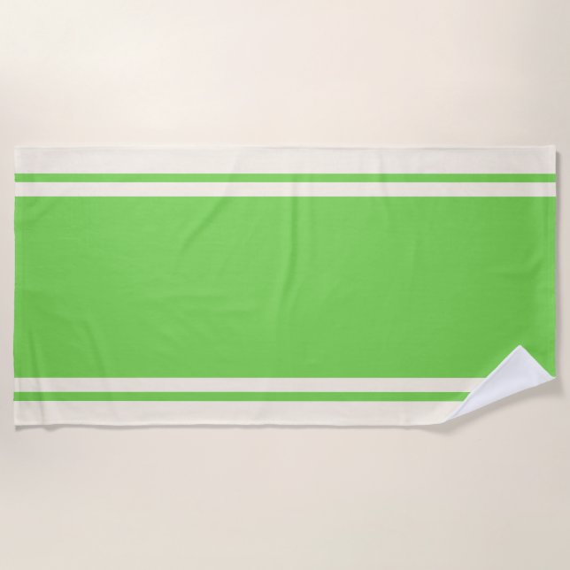 Toalha De Praia Coastal Stripe Beach Towel - Lime & Cream (Frente)