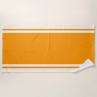 Toalha De Praia Coastal Stripe Beach Towel - Orange & Cream