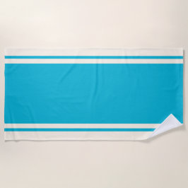 Toalha De Praia Coastal Stripe Beach Towel - Turquoise & Cream