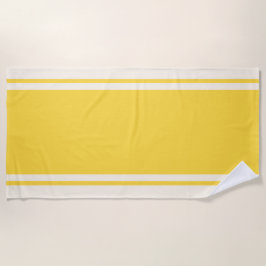 Toalha De Praia Coastal Stripe Beach Towel - Yellow & Cream