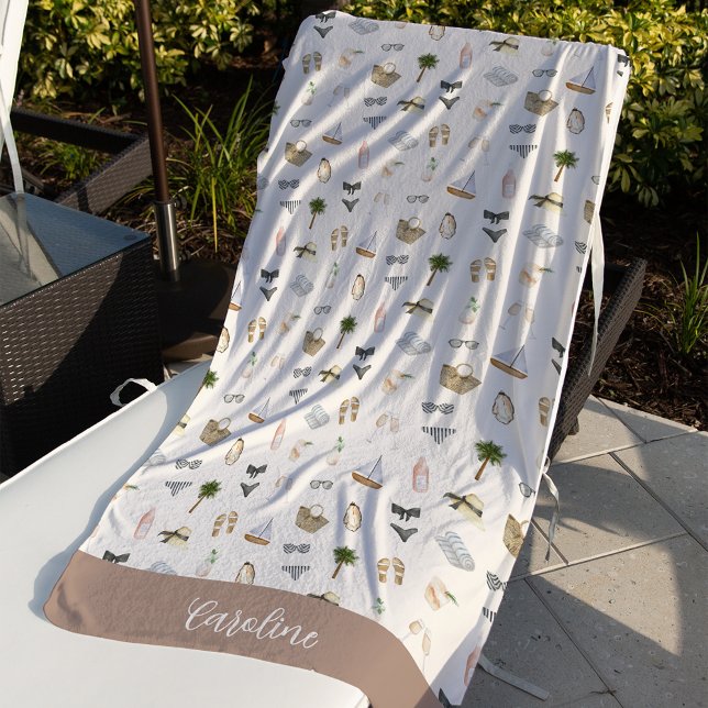 Toalha De Praia Coastal Summer Personalized Bachelorette Party (Criador carregado)