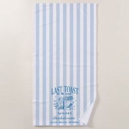 Toalha De Praia Coasteira Bachelorette Modern Cocktail Blue