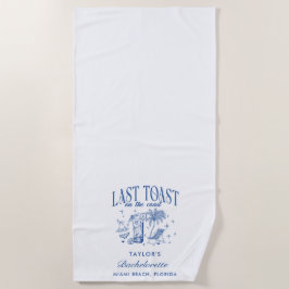 Toalha De Praia Coasteira Bachelorette Modern Cocktail Blue