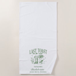 Toalha De Praia Coasteira Bachelorette Modern Cocktail Party Green