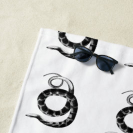 Toalha De Praia Cobra de água de barbatanas planas pretas