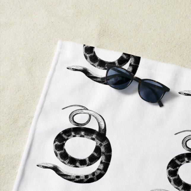 Toalha De Praia Cobra de água de barbatanas planas pretas (In Situ)