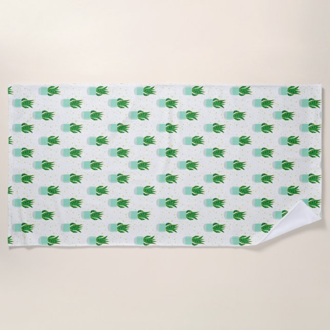 Toalha De Praia Cobra de planta de Sansevieria Potted (Frente)