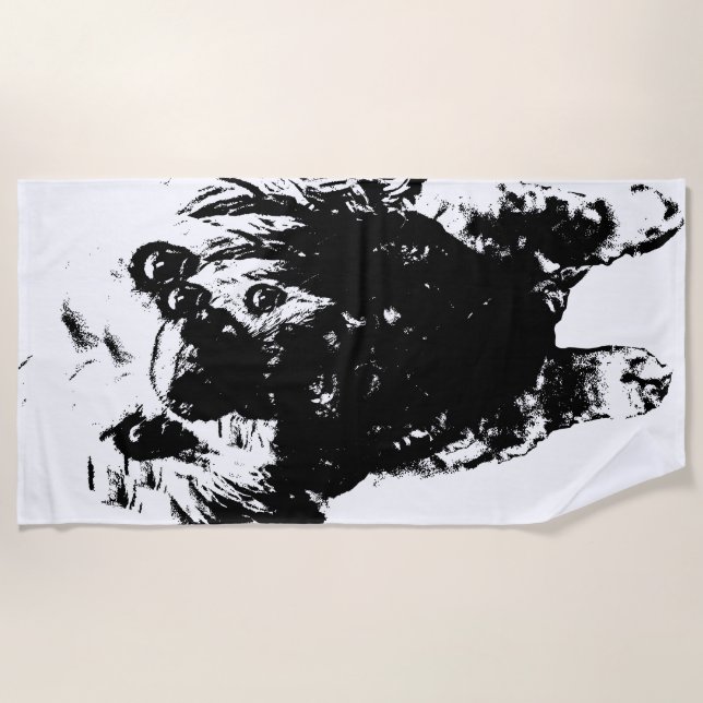 Toalha De Praia Cocker Sketch –   Bold Dog, Big Splash (Frente)