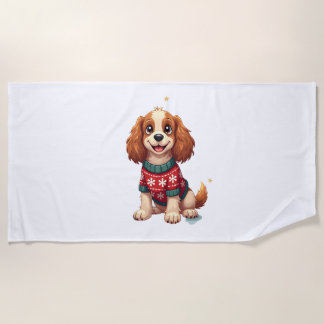 Toalha De Praia Cocker Spaniel Brilho de Floco de Neve