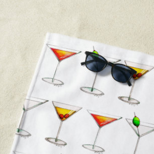 Toalha De Praia Cocktail Mistura Beber Martini Manhattan Cosmo Gla
