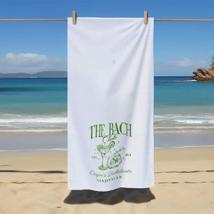 Toalha De Praia Cocktail Verde Retro Personalizado de Despedida de