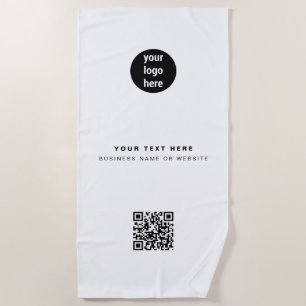 Toalha De Praia Código QR Logotipo comercial Moderno Minimalista