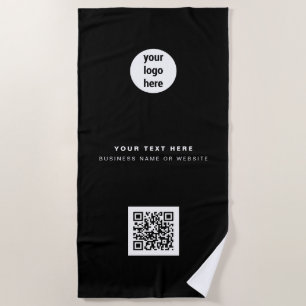 Toalha De Praia Código QR Logotipo comercial Moderno Minimalista
