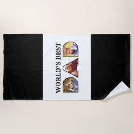 Toalha De Praia Colagem de Fotos da Melhor Cotação de Pai do Mundo