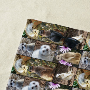 Toalha De Praia Colagem de Fotos Meerkat, Beach Towel