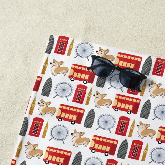 Toalha De Praia Colagem do ícone de Londres (In Situ)