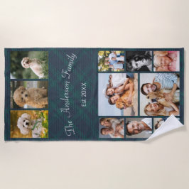 Toalha De Praia Colagem Personalizada de Texto e Foto