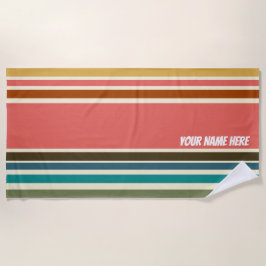 Toalha De Praia Coleção Beach Towel Coral Stripe Miami Sherbet