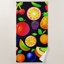 Toalha De Praia Coleção de Frutas Brilhante