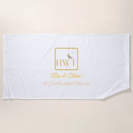 Toalha De Praia Coleção Dourada HWT Elegante e Inspiracional