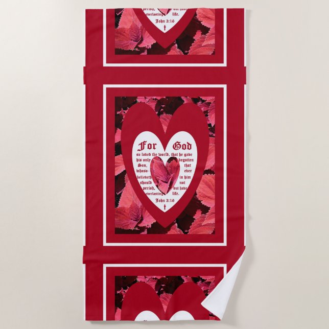 Toalha De Praia Coleus Close com John 3:16 (Frente)