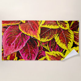 Toalha De Praia Coleus Leaf Burst Design
