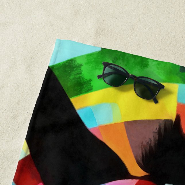 Toalha De Praia Colorful Donkey Geometric Art Abstract (In Situ)