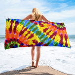 Toalha De Praia Colorful Tie Dye<br><div class="desc">Colorful bright tie-dye beach towel. Visit my shop for the entire beach towel design collection.</div>
